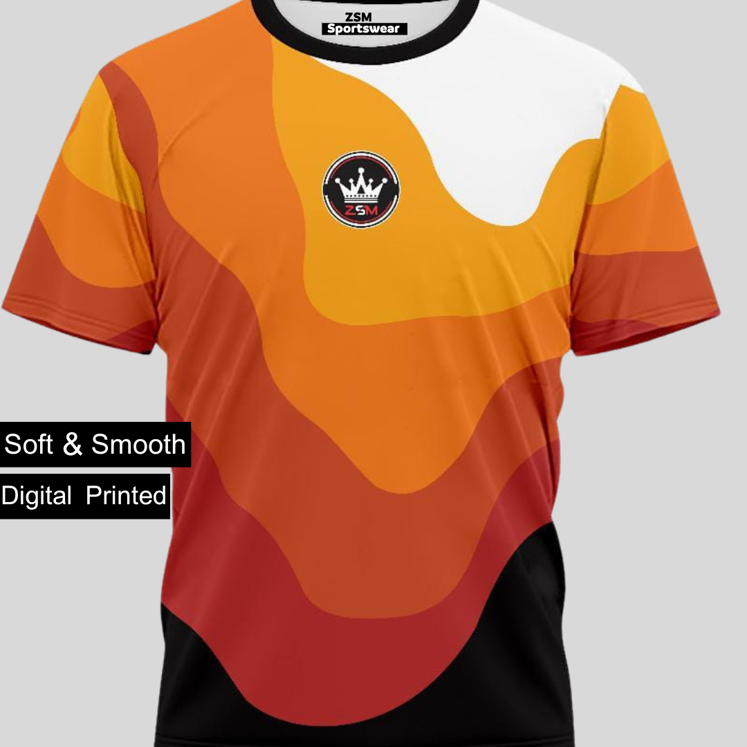 ZSM Sportswear Tees Black, Orange and White Combo