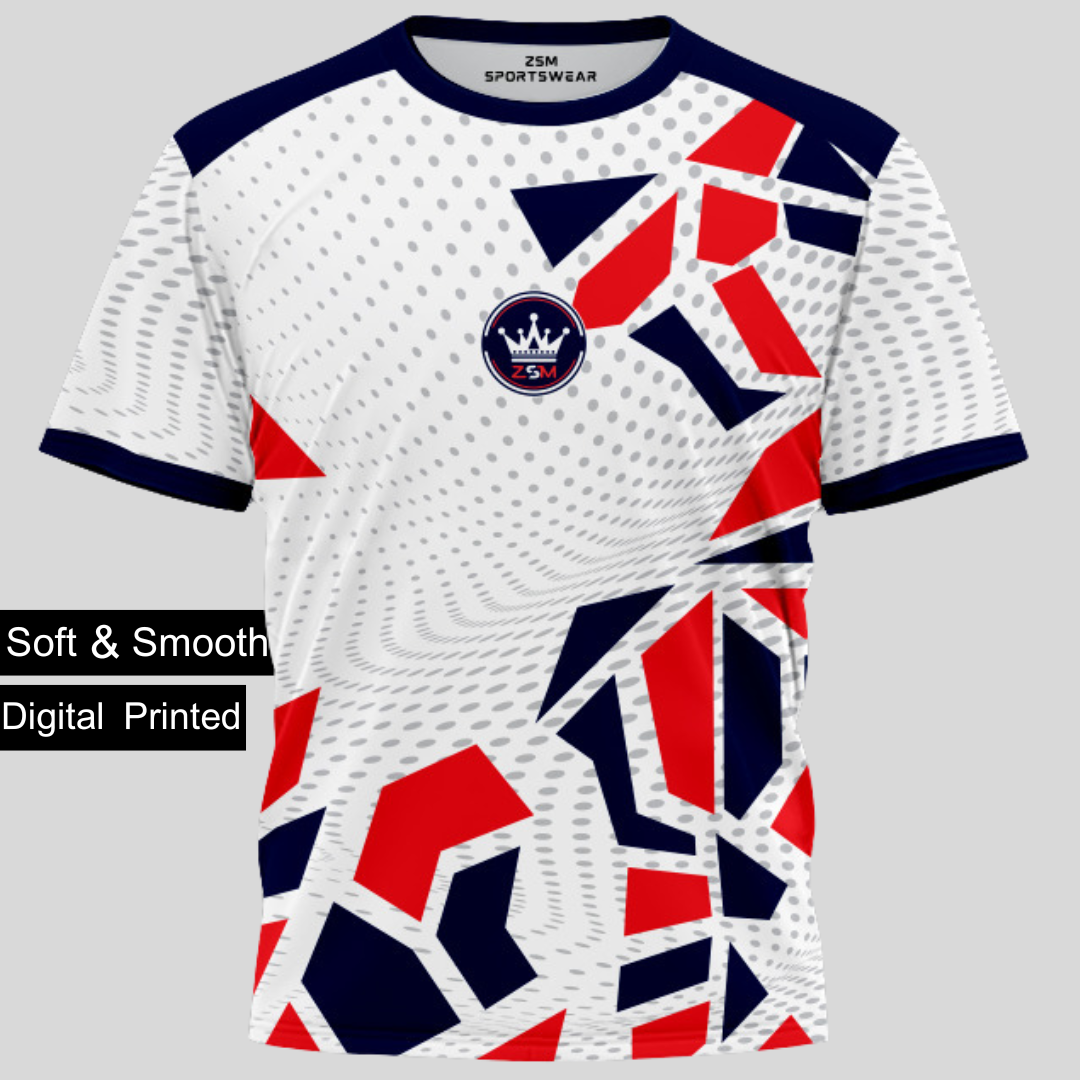 ZSM Sportswear Tees White, Red & Blue