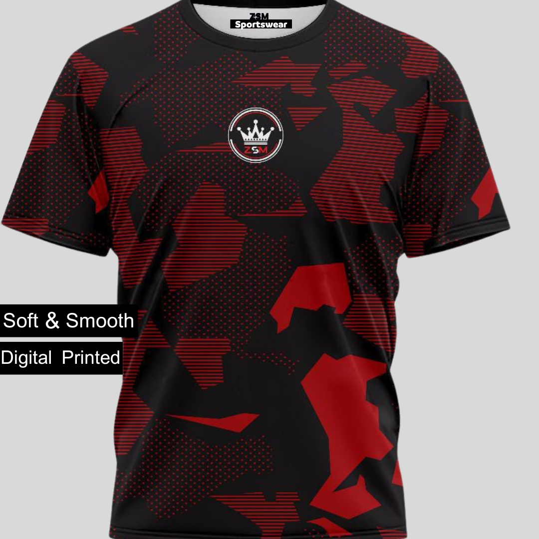 ZSM Sportswear Tees Black and Red