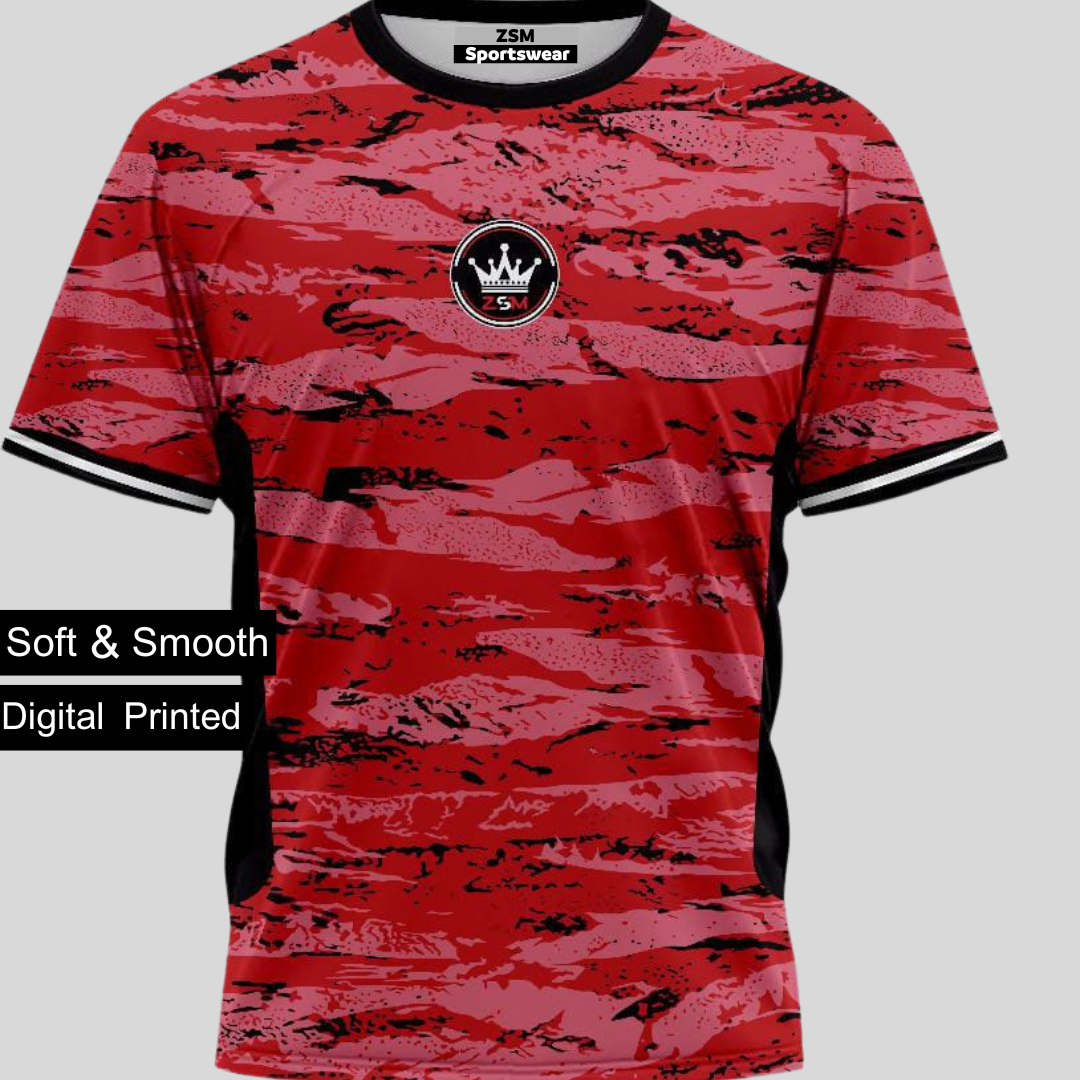 ZSM Sportswear Tees Red and Black shade